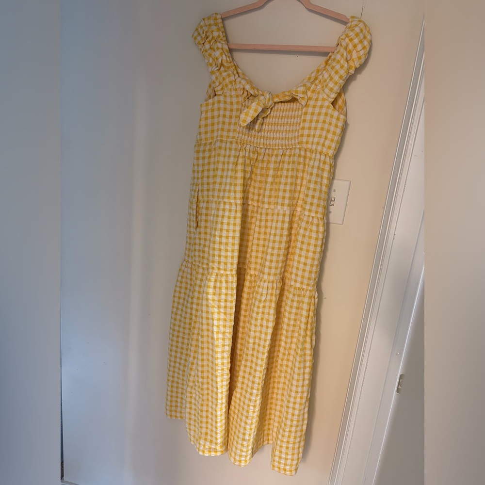 Yellow Gingham Maxi Dress - Picture 4 of 5